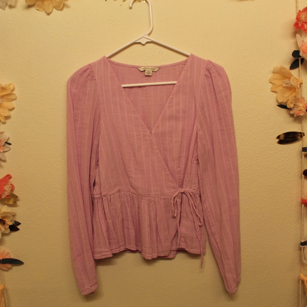 American Eagle Women's Light Purple Shirt/Blouse